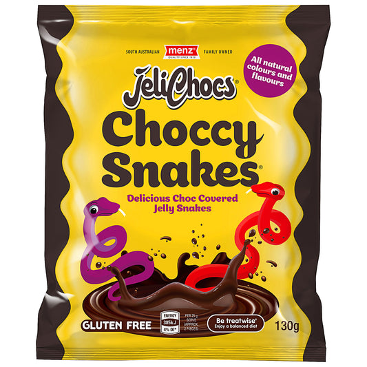 Menz Choccy Snakes 130g