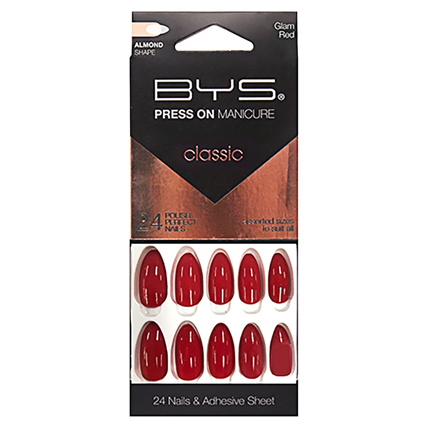 BYS Press-On Nails Glam Red