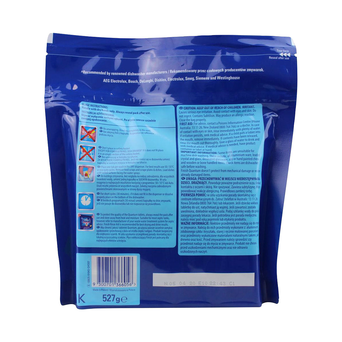 Finish Quantum Powerball Dishwashing Tablets Lemon 34pk The Reject Shop