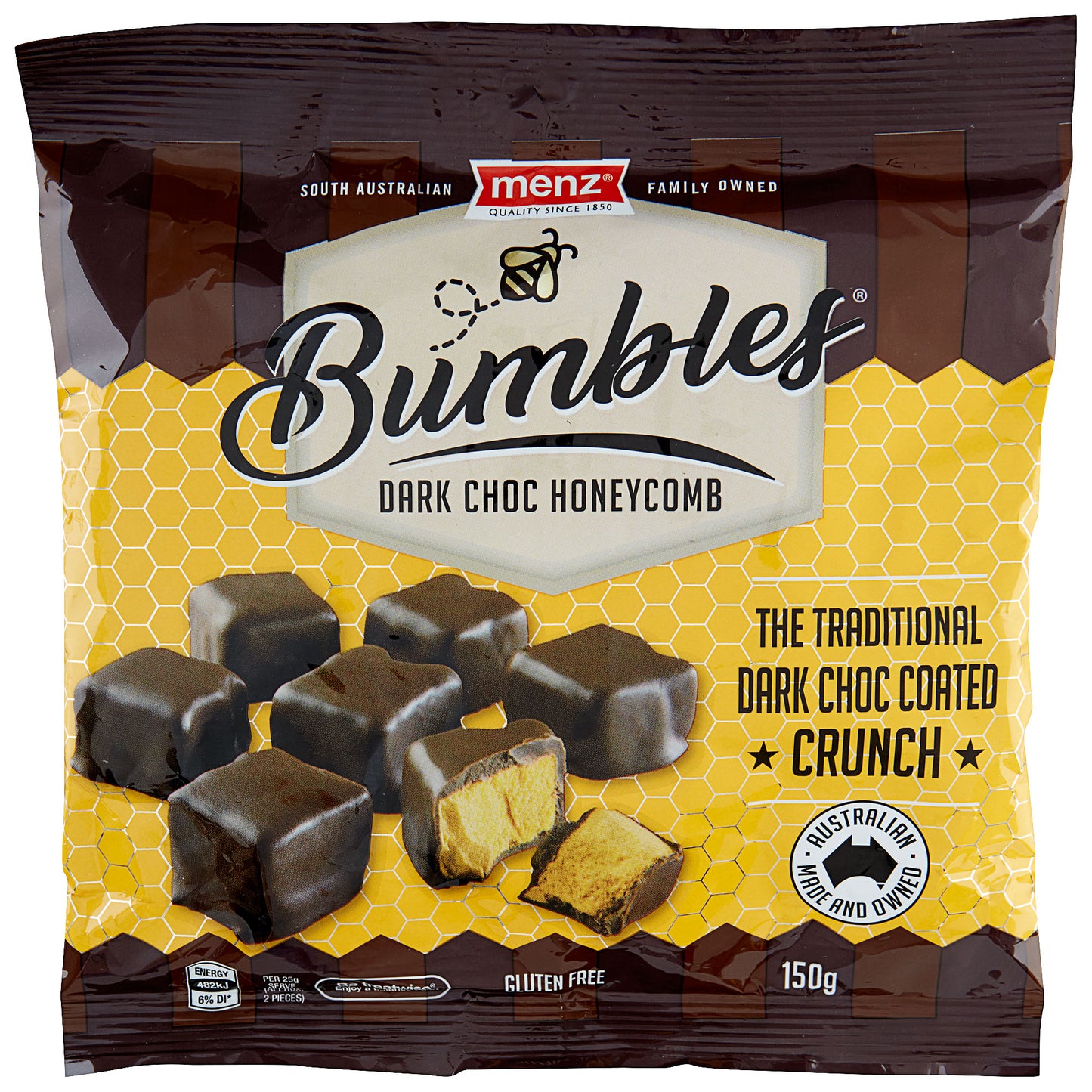 Menz Dark Honeycomb Bites 150g