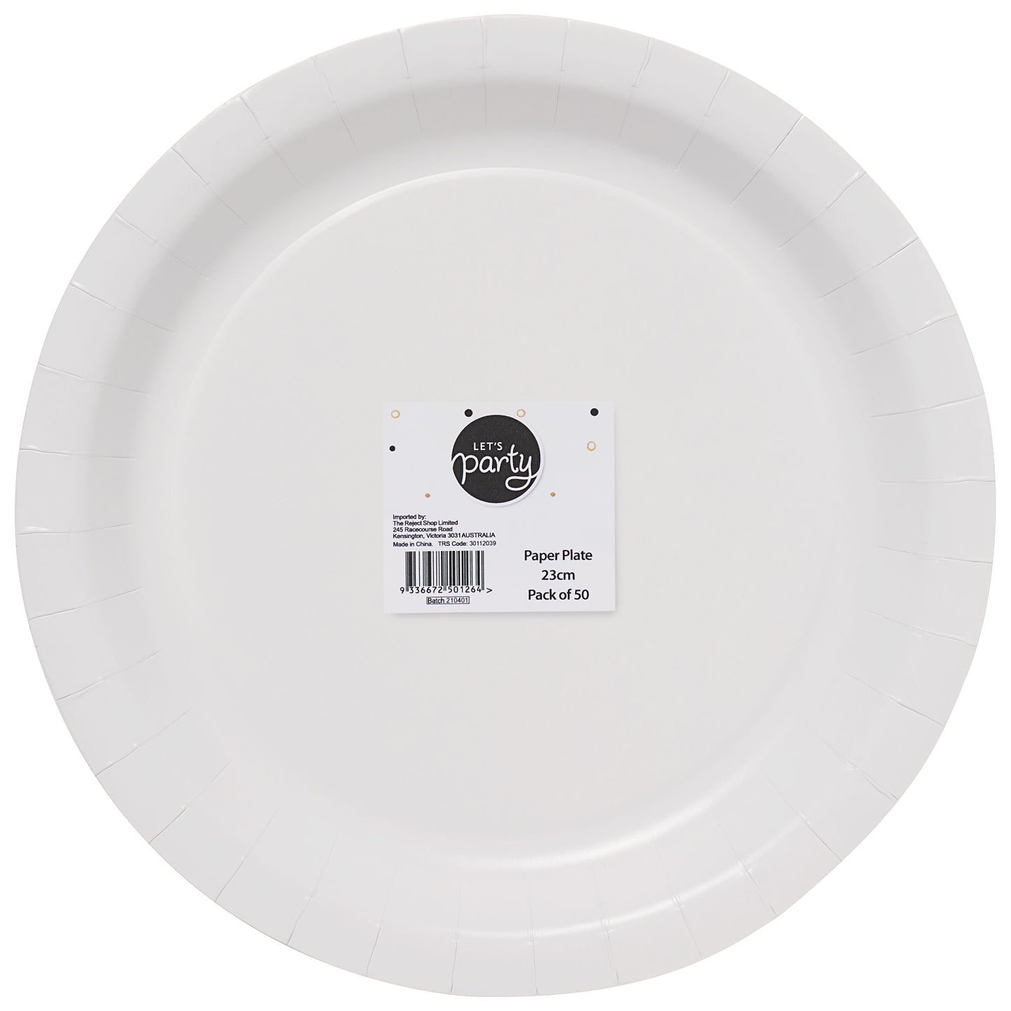 Paper Plate 23cm Pk50 White