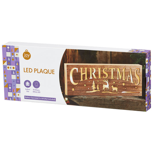 Battery Operated Plaque LED 40x15cm