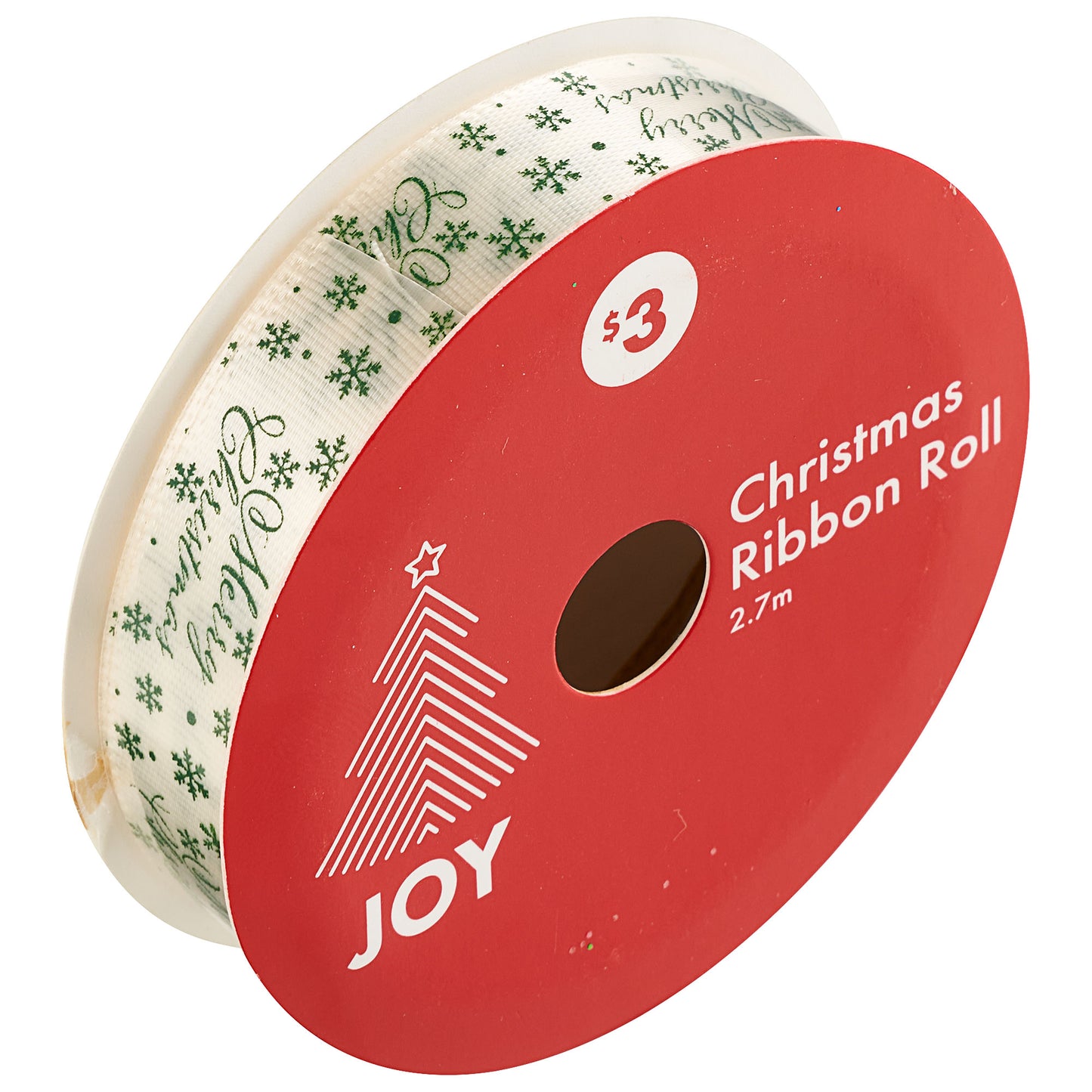 Christmas Ribbon Roll Traditional Mix 2.7m Assorted