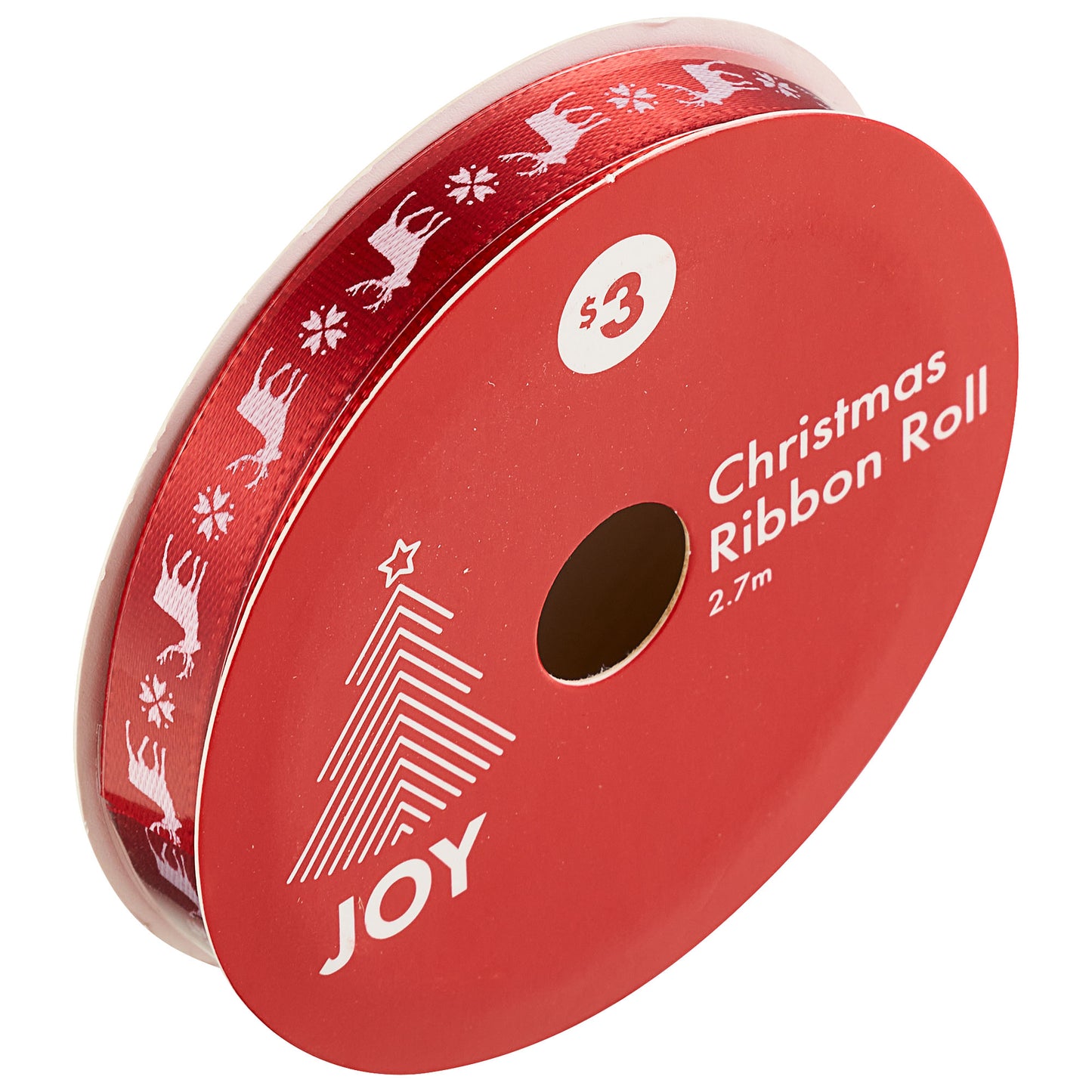 Christmas Ribbon Roll Traditional Mix 2.7m Assorted