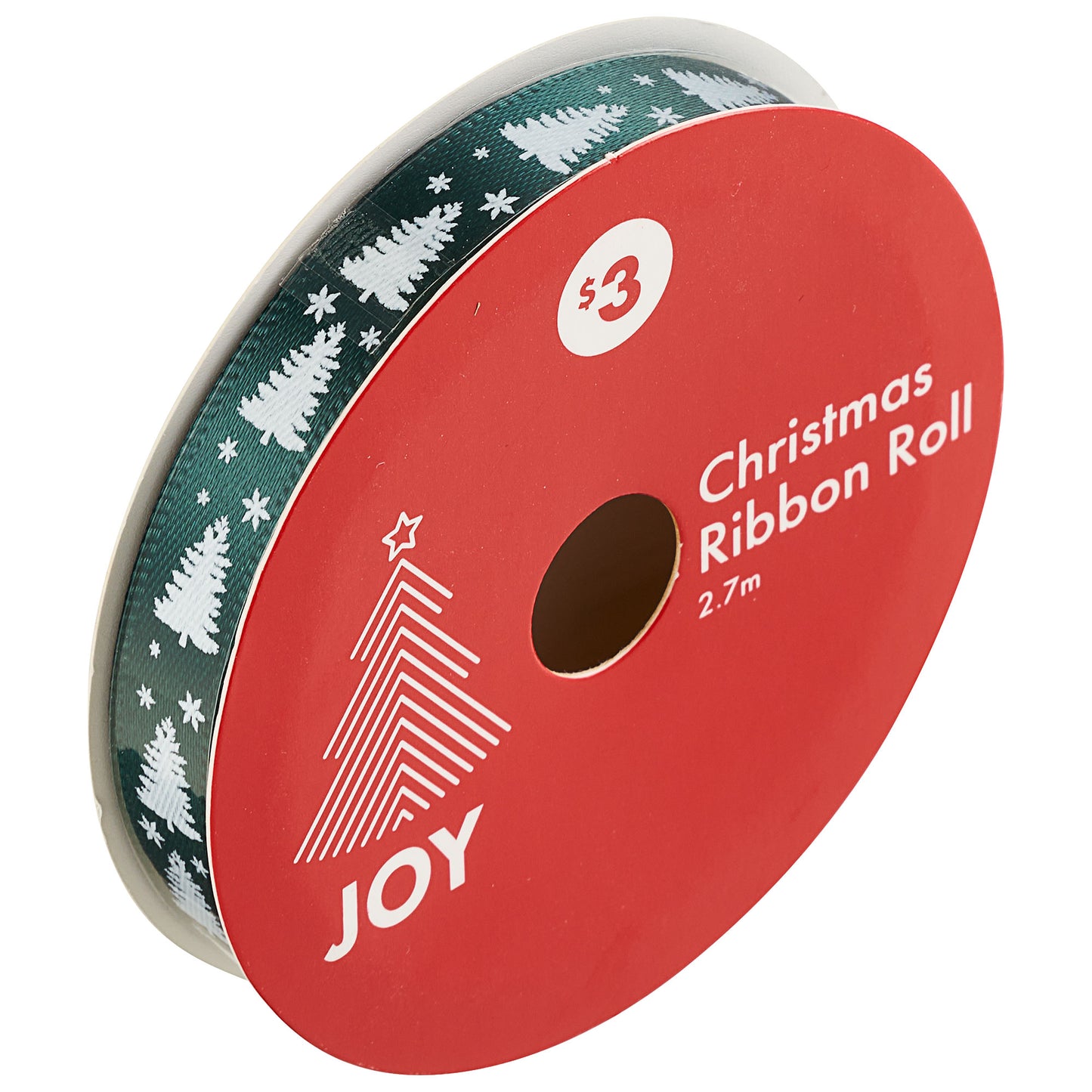 Christmas Ribbon Roll Traditional Mix 2.7m Assorted