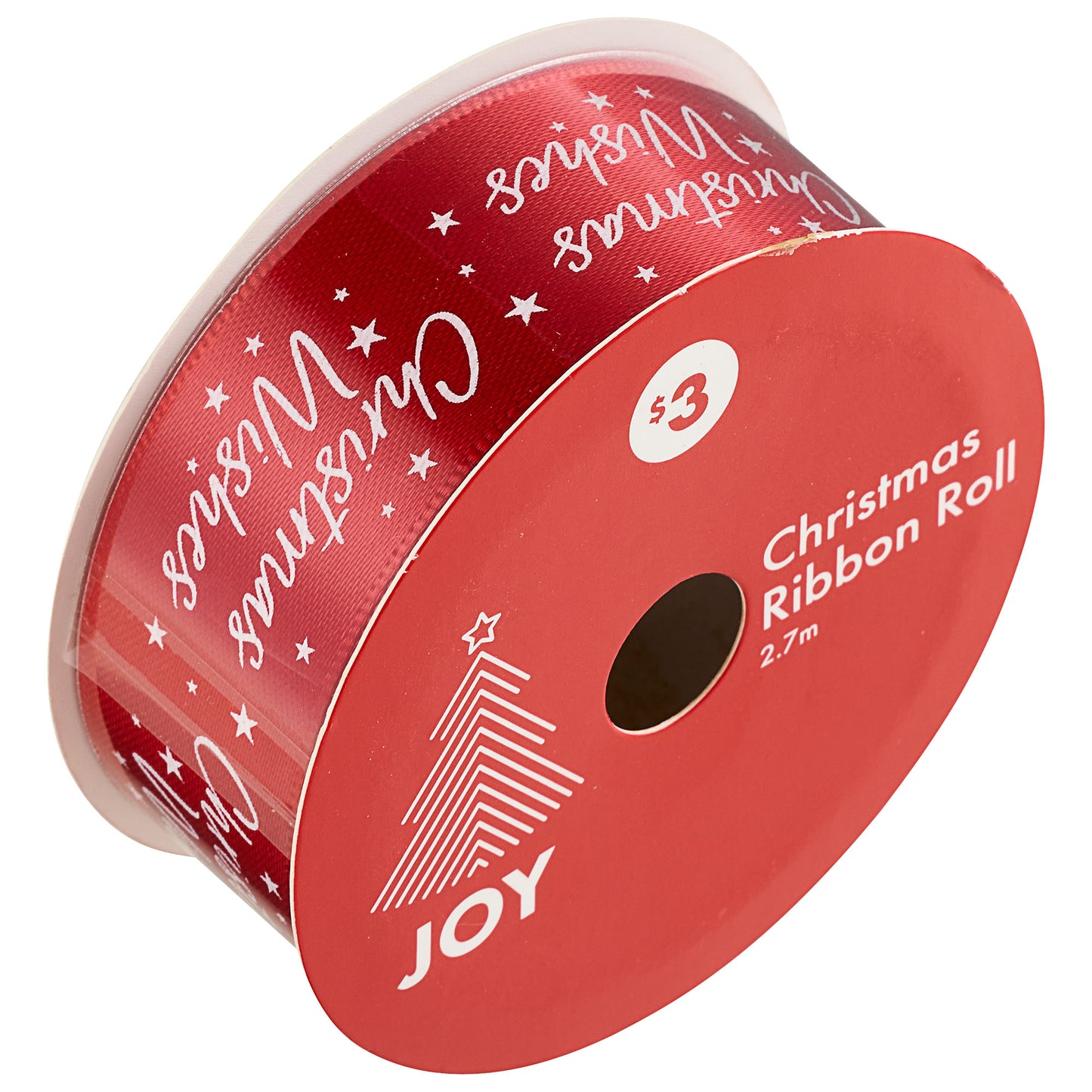 Christmas Ribbon Roll Traditional Mix 2.7m Assorted