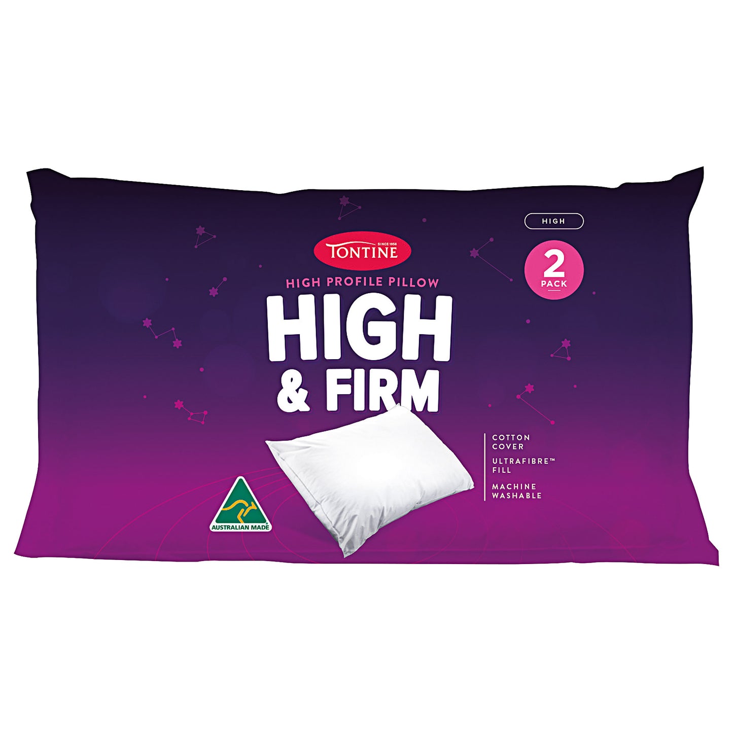 Tontine High & Firm Pillow 2pk