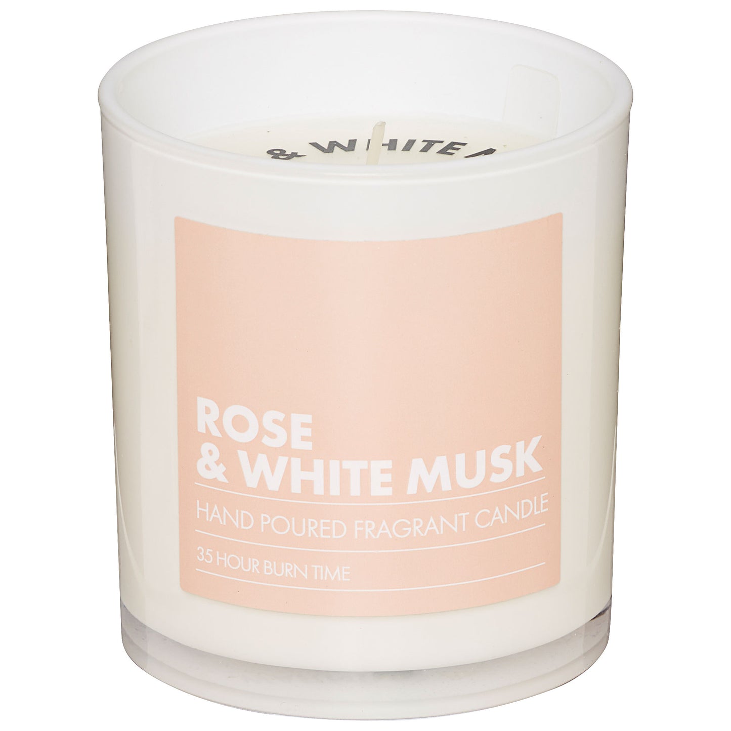 Scented Glass Candle Rose & White Musk