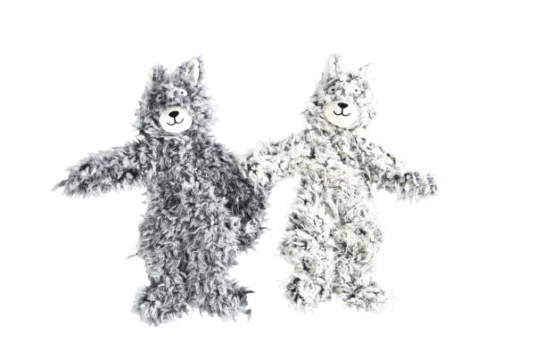 Long Haired Plush Dog Toy with Crackle Foil