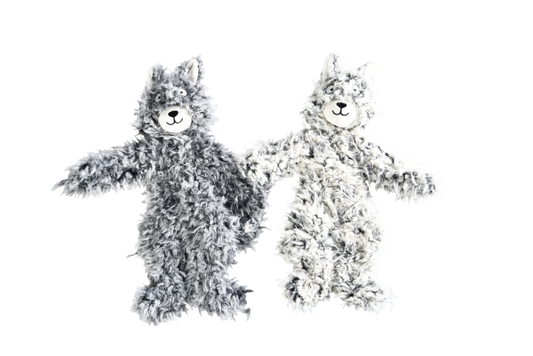 Long Haired Plush Dog Toy with Crackle Foil