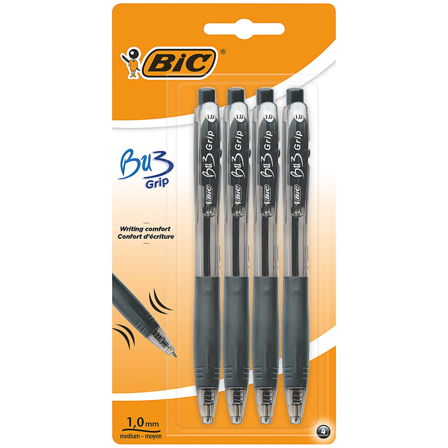 Bic Bu3 Grip Black 4pk