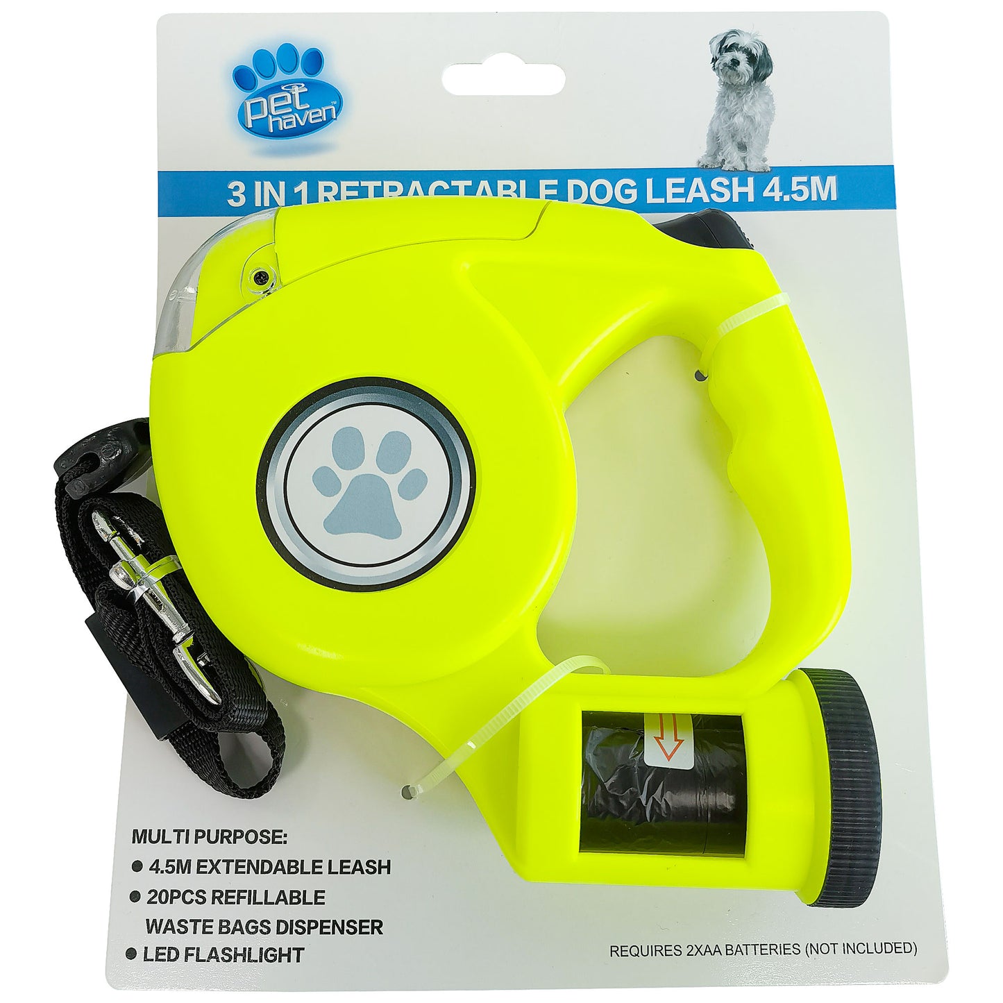 Dog Lead 3 In 1 Retractable 4.5m