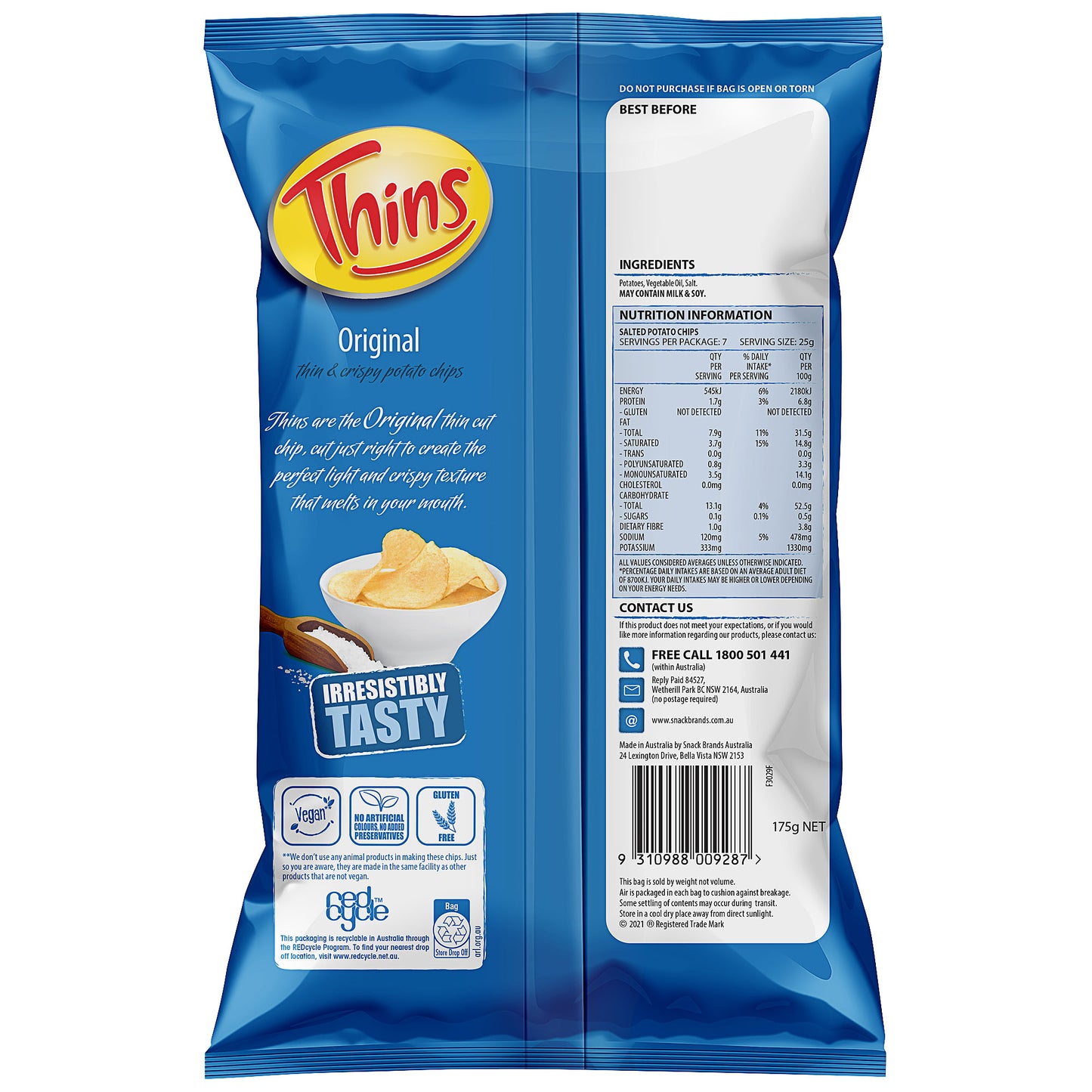 Thins Chips Original Salted 175g