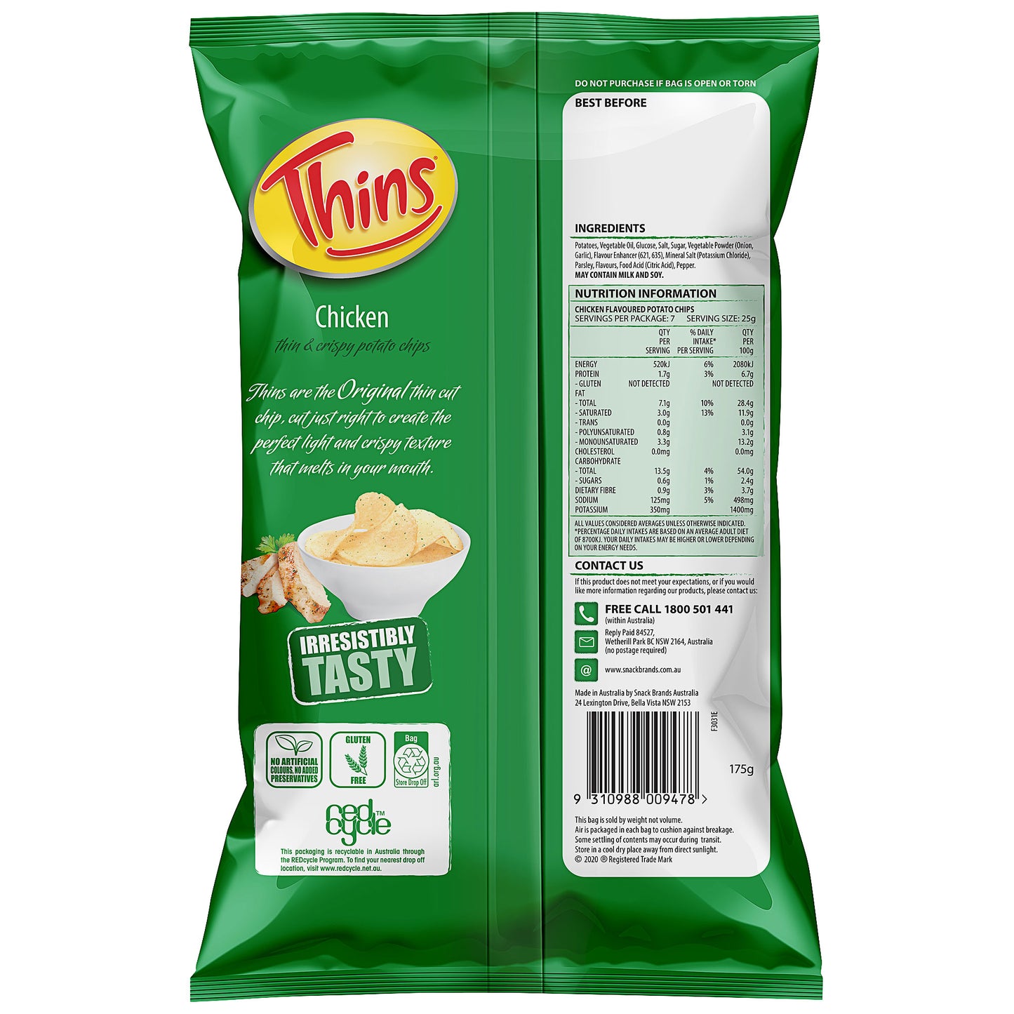 Thins Chips Chicken 175g