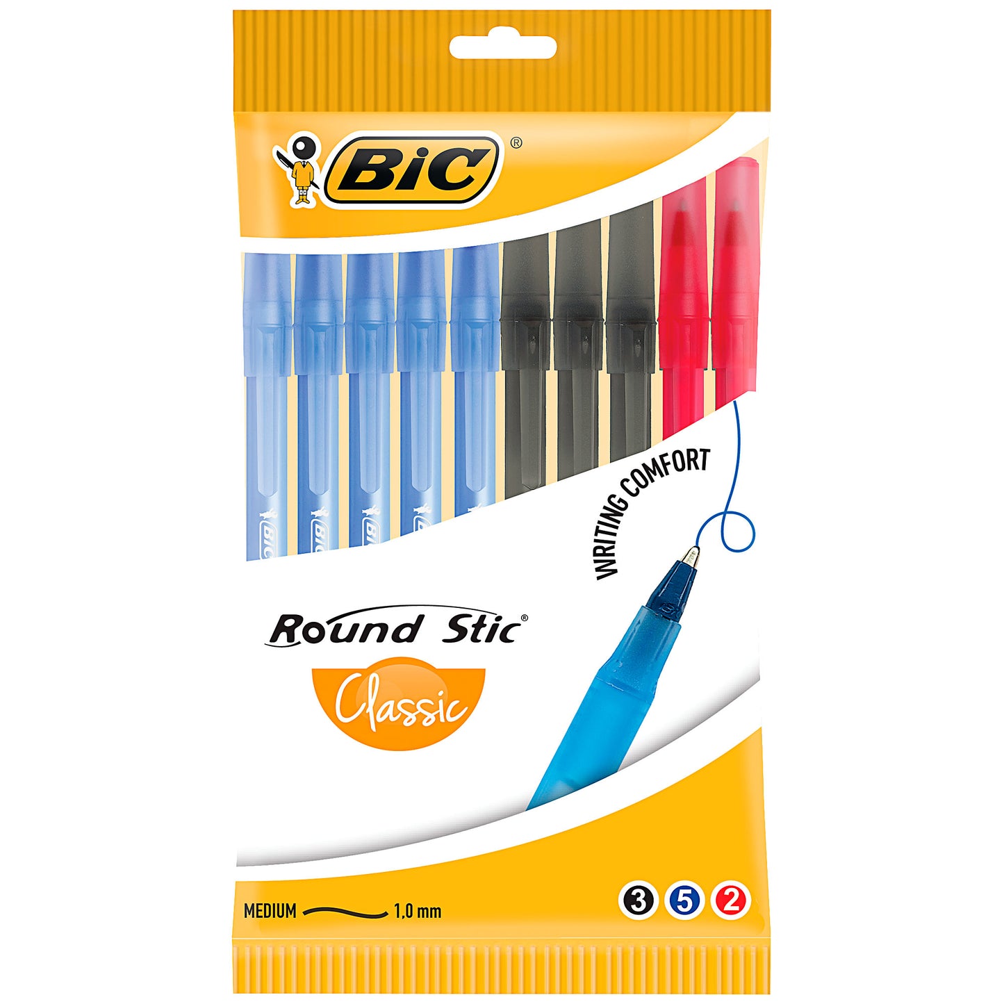 Bic Round Stic Classic Assorted Ball Point Pens 10pk