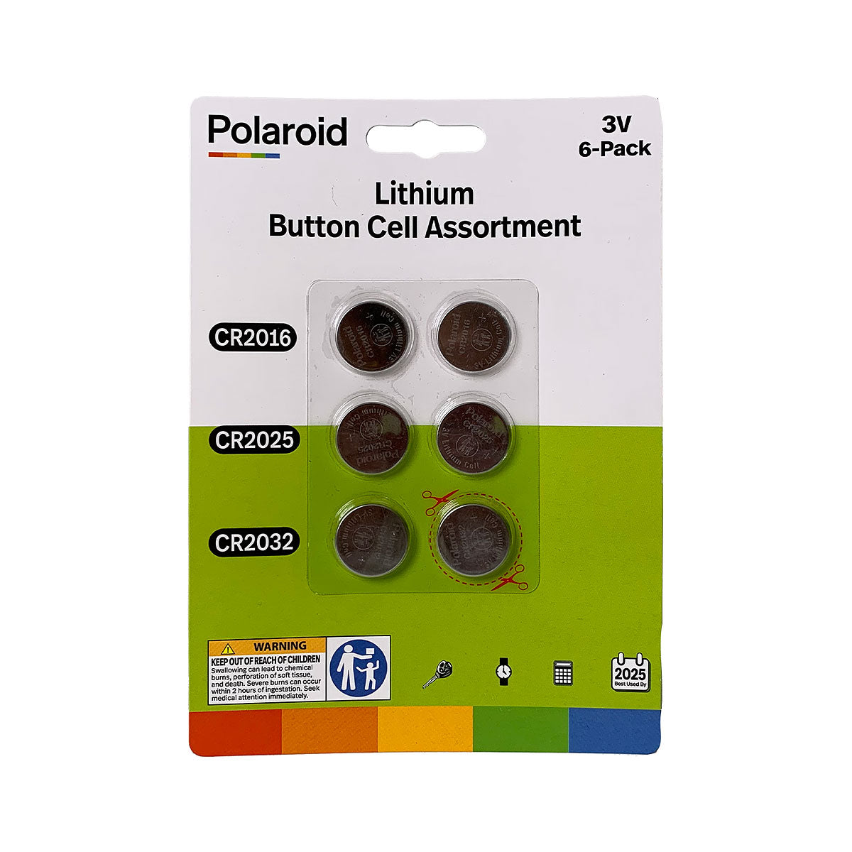 Polaroid Litium Button Cell Battery 6pk