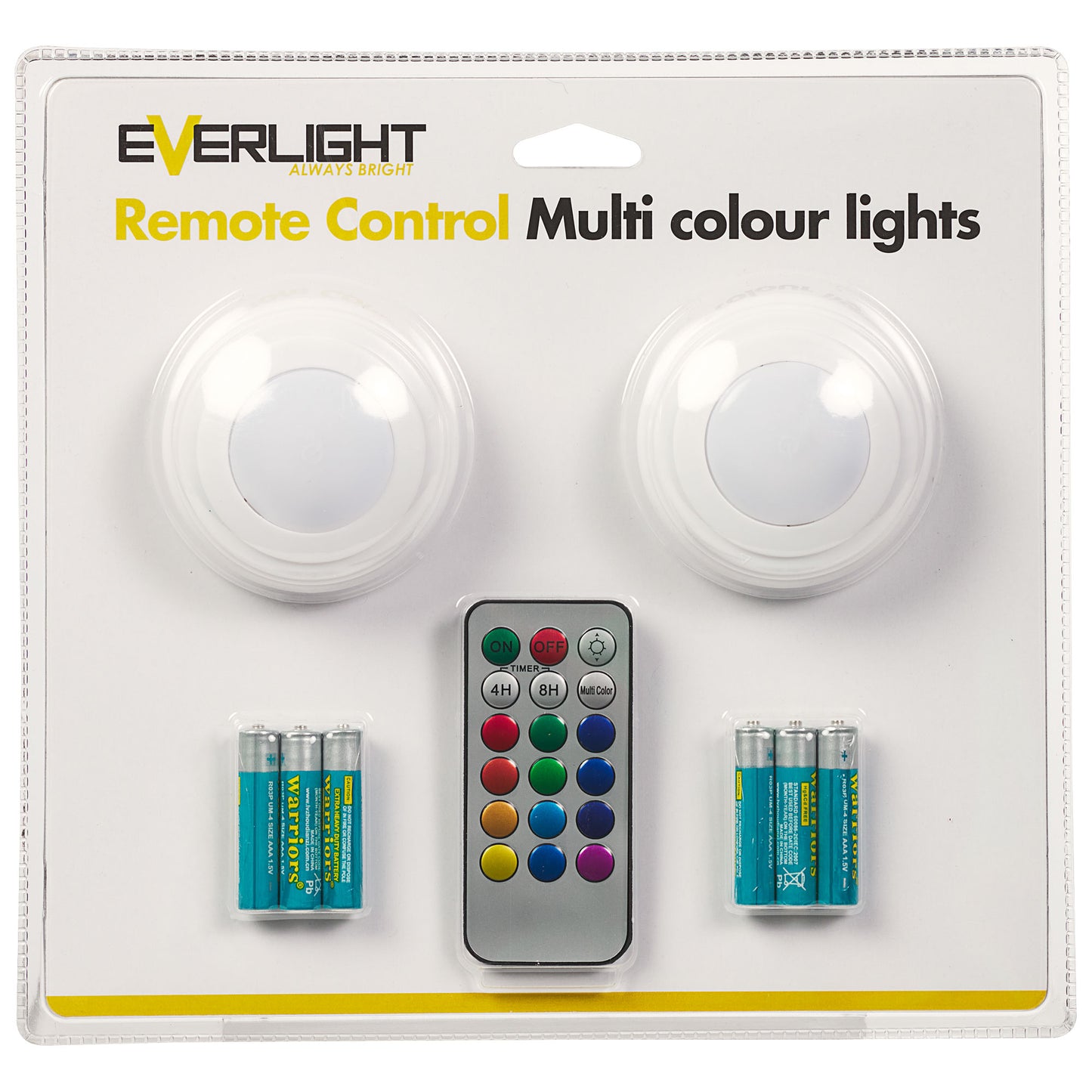 Everlight Multi-Colour Lights With Remote 2pk