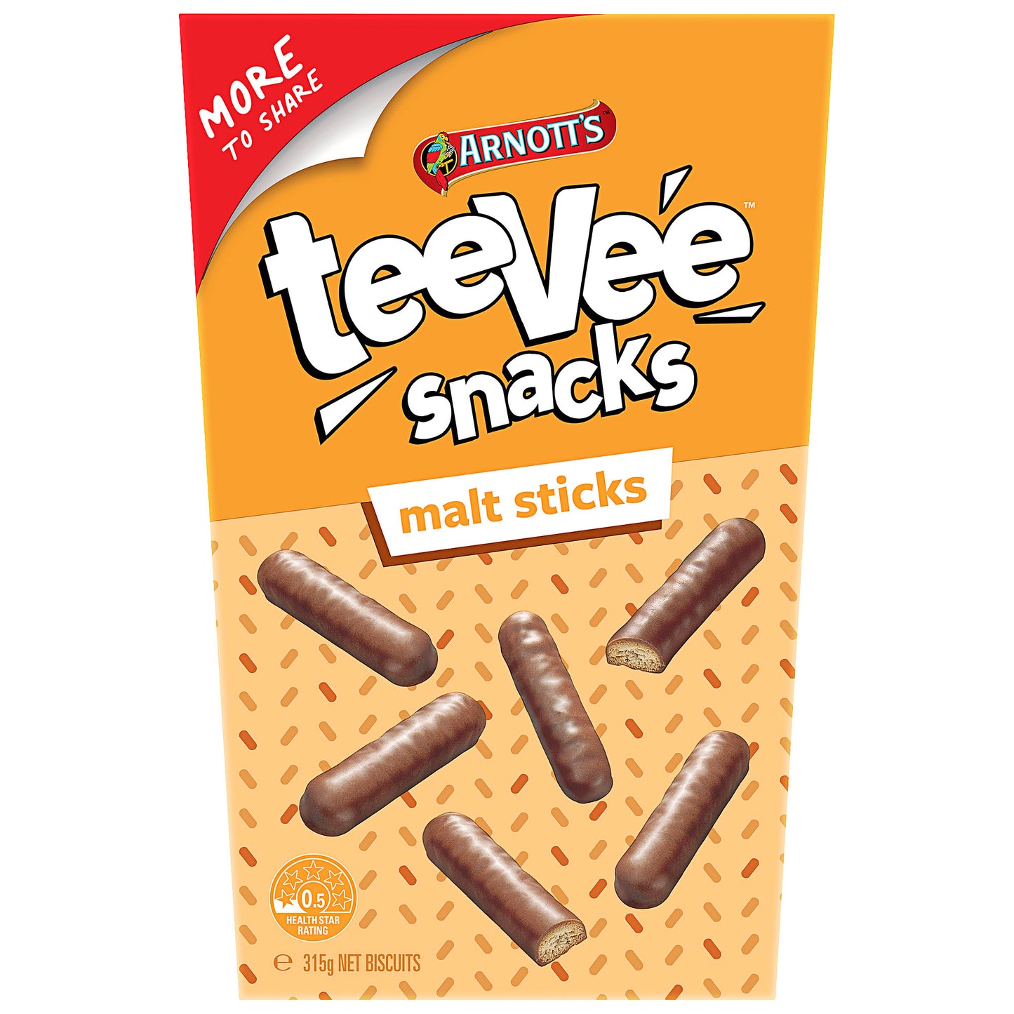 Arnott's Tee Vee Snacks Malt Sticks Value Pack 315gm