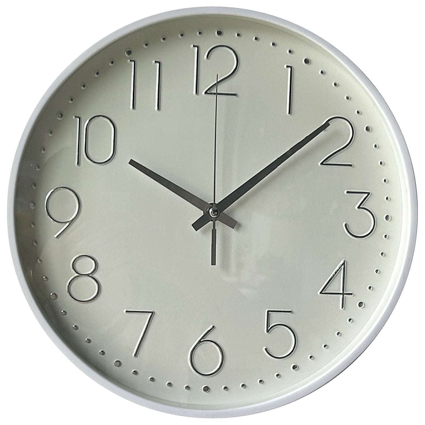 White Silver Clock 30cm