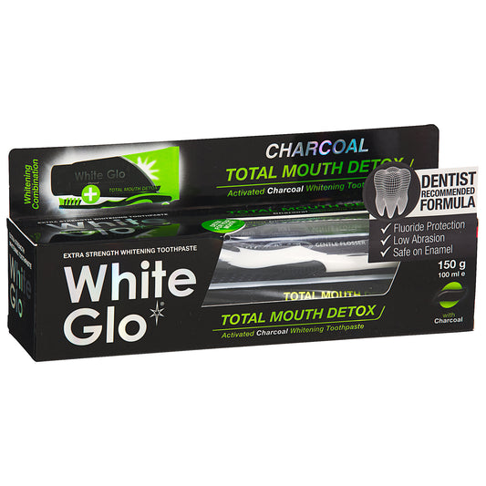 White Glo Charcoal Total Detox Toothpaste And Toothbrush Set