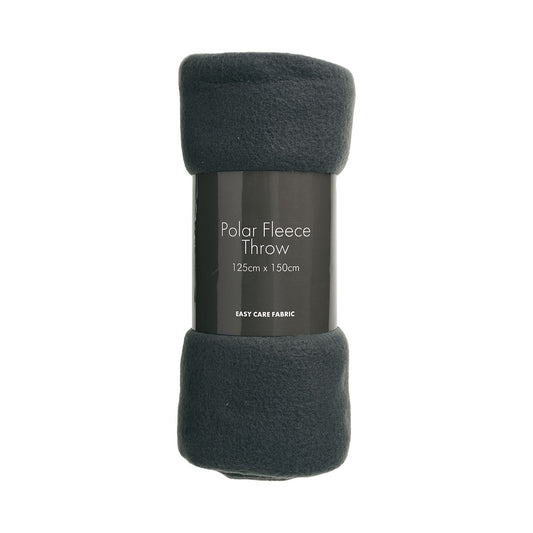 Polar Fleece Throw Charcoal 125 x 150cm