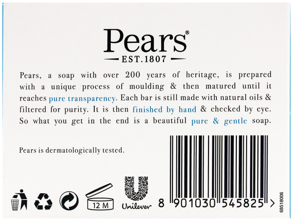 Pears Soap Bar Pure & Gentle With Mint 100g