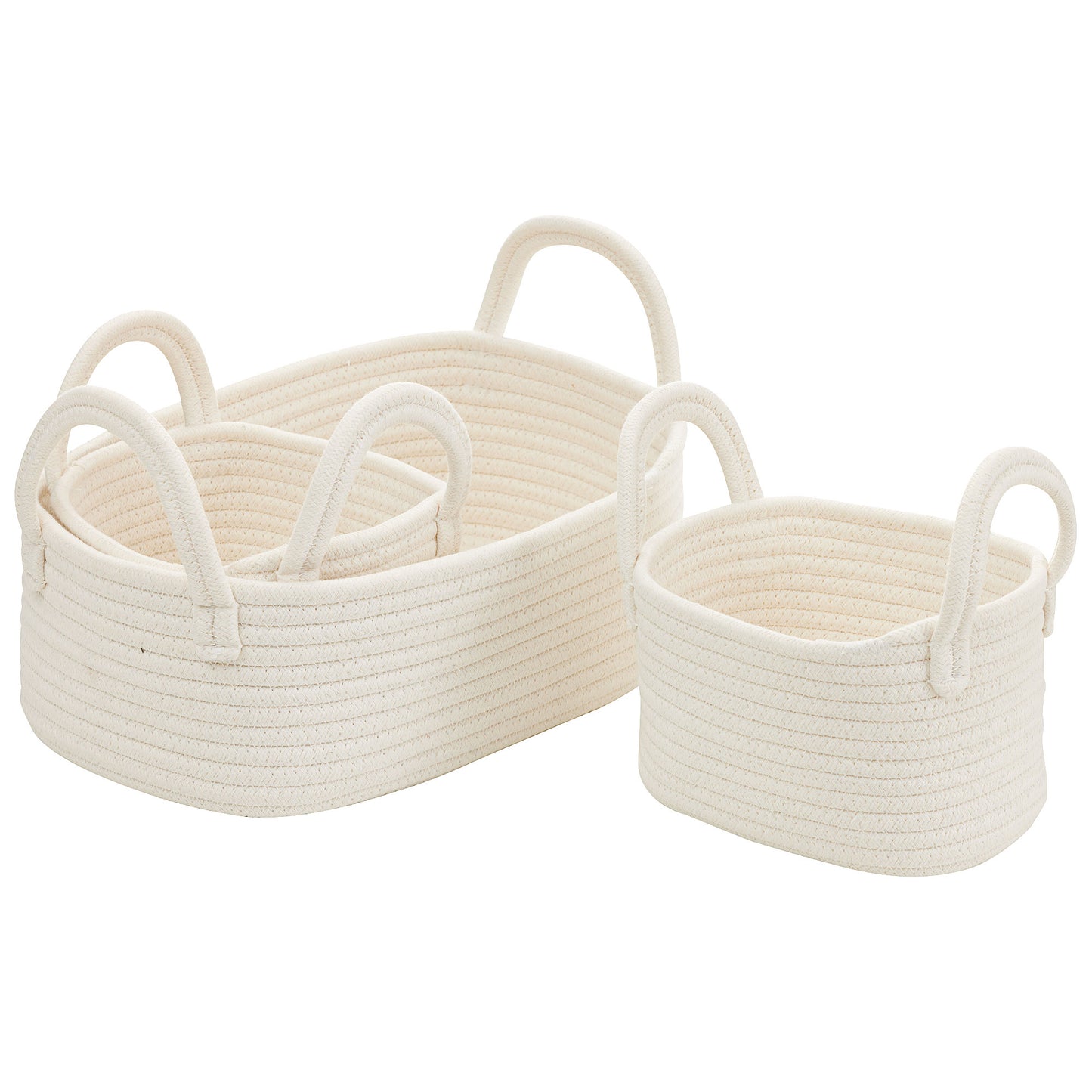 Rectangular Cotton Rope Basket Set of 3