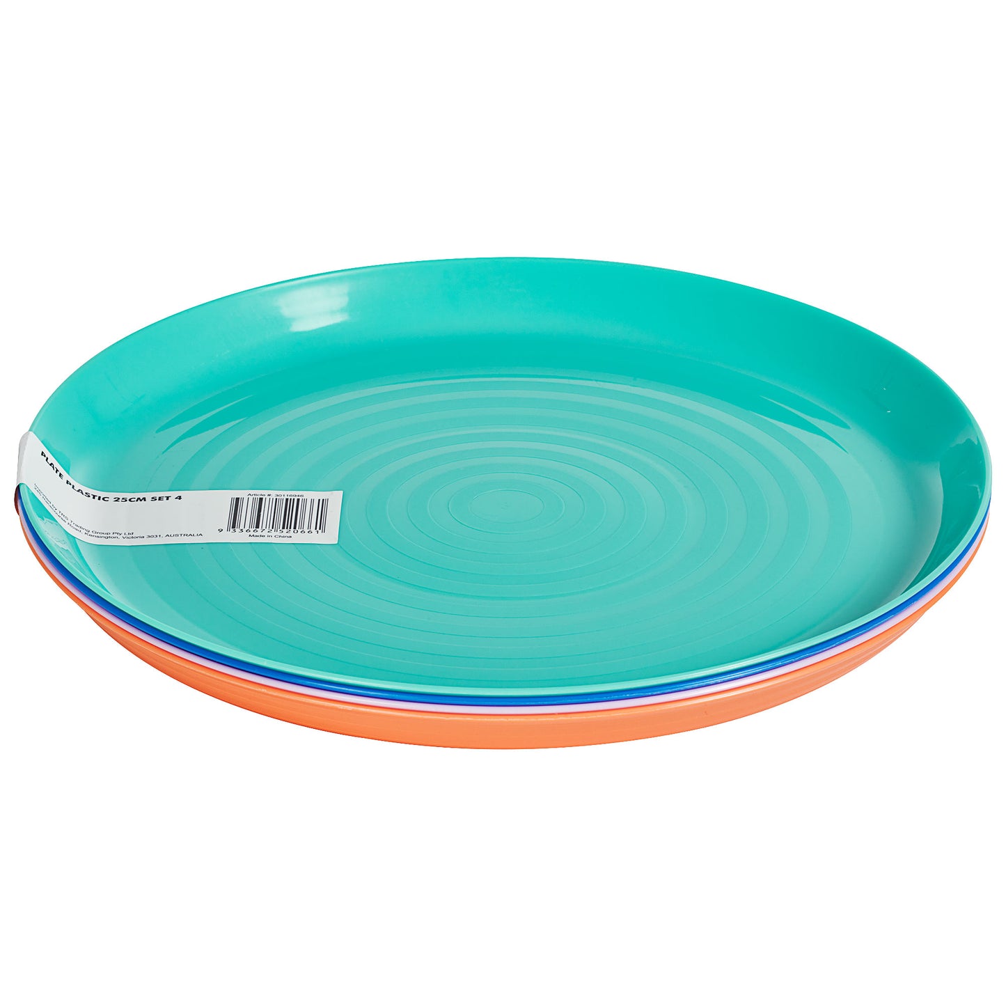 Plate Plastic 25cm Set 4