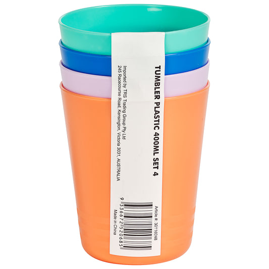 Tumbler Plastic 400ml Set 4