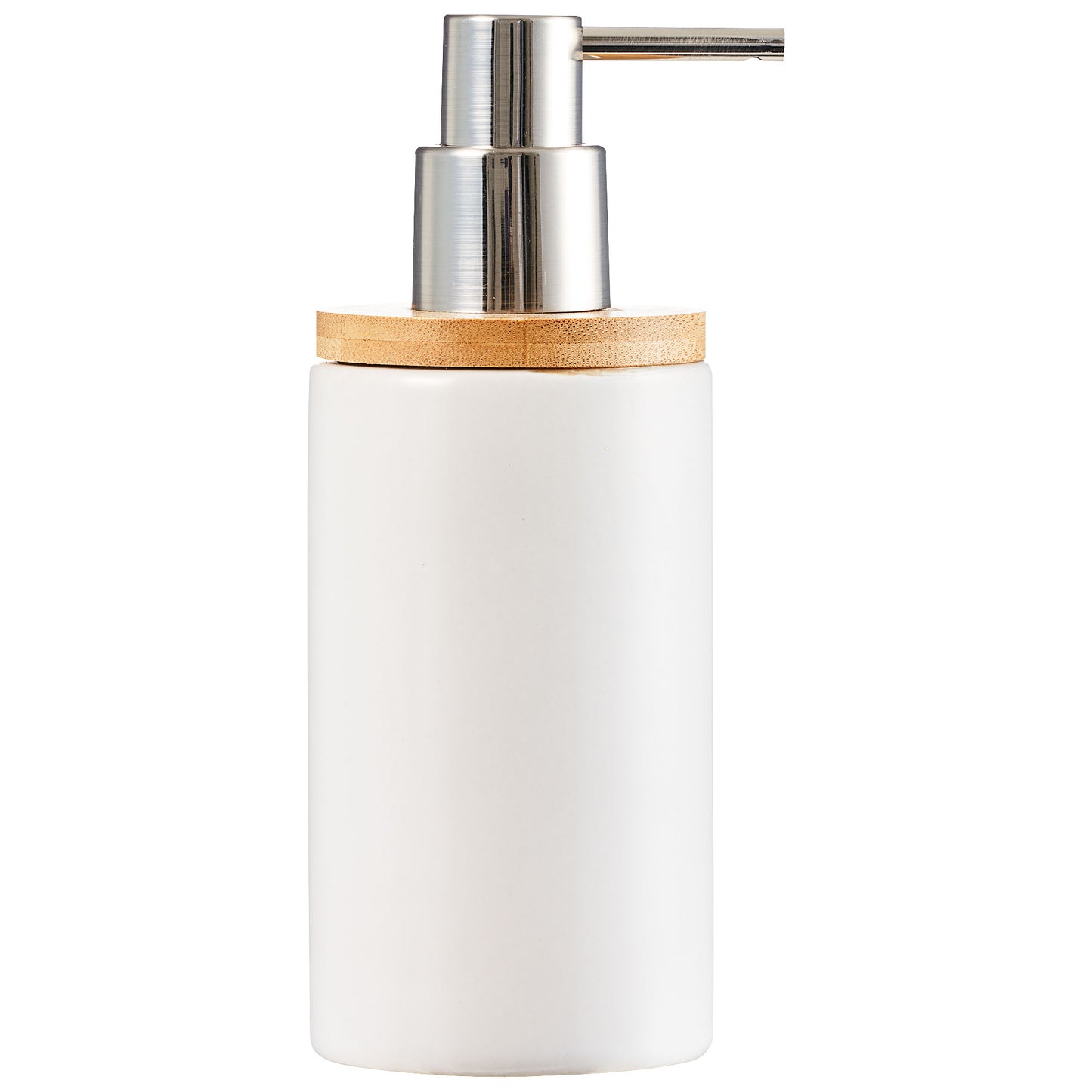 Ceramic Soap Dispenser with Bamboo Base