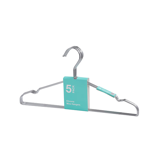 Deluxe Chrome Wire Hangers 5pk