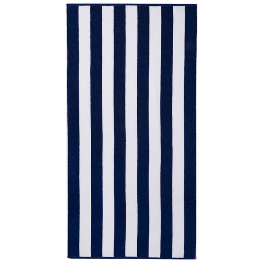 Dobby Beach Towel Stripe Navy 80x160cm