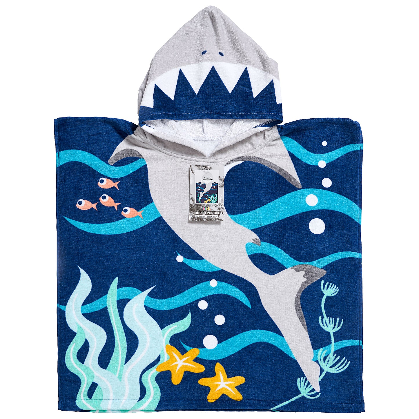 Kids Beach Hooded Sharky Towel