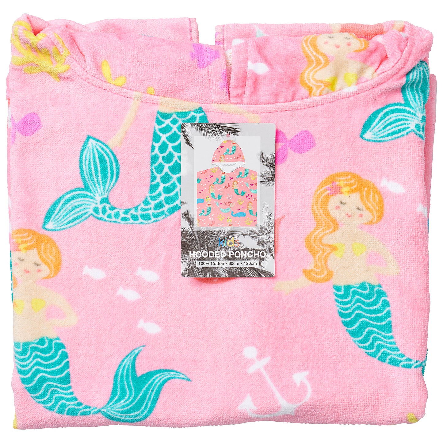 Kids Beach Hooded Mermaids Towel