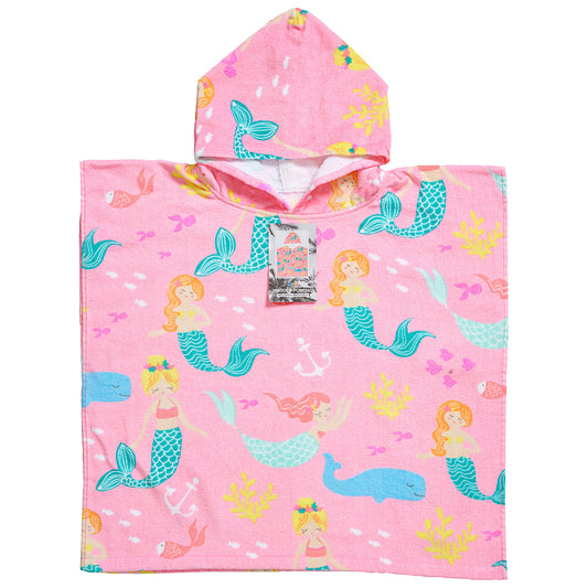 Kids Beach Hooded Mermaids Towel