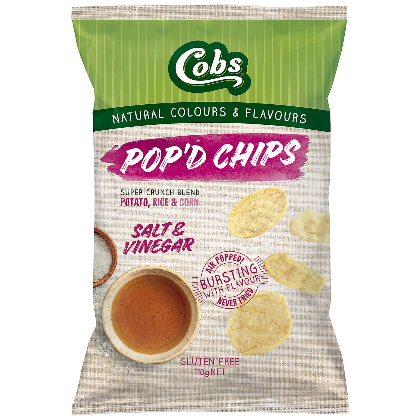 Cobs Pop'd Chips Salt & Vinegar 110g