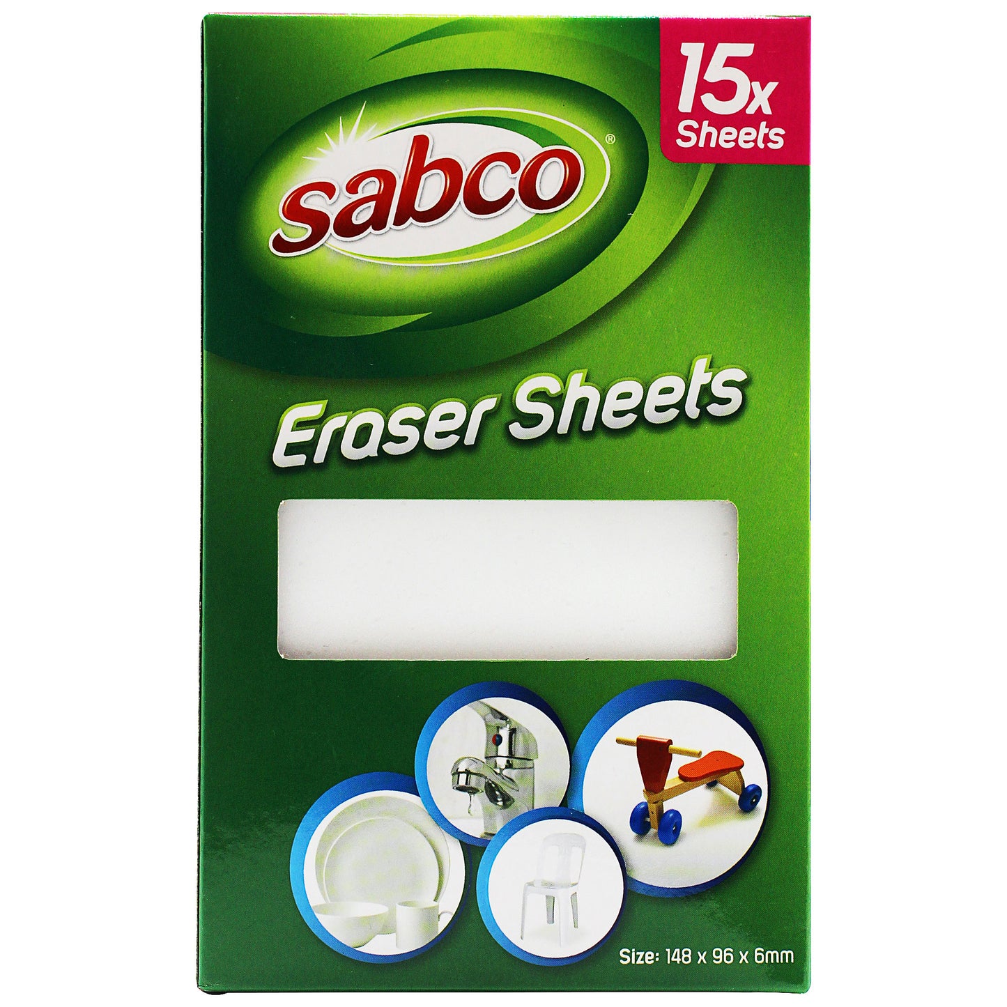 Sabco Eraser Sheet 15pk