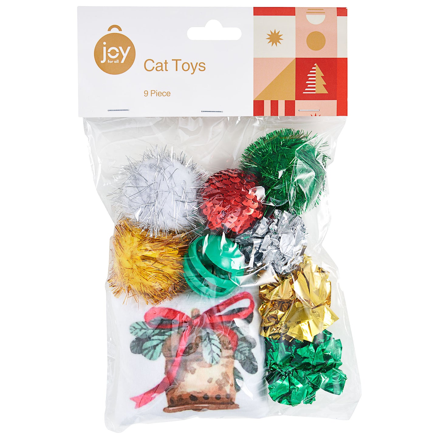 9pc Christmas Cat Toys