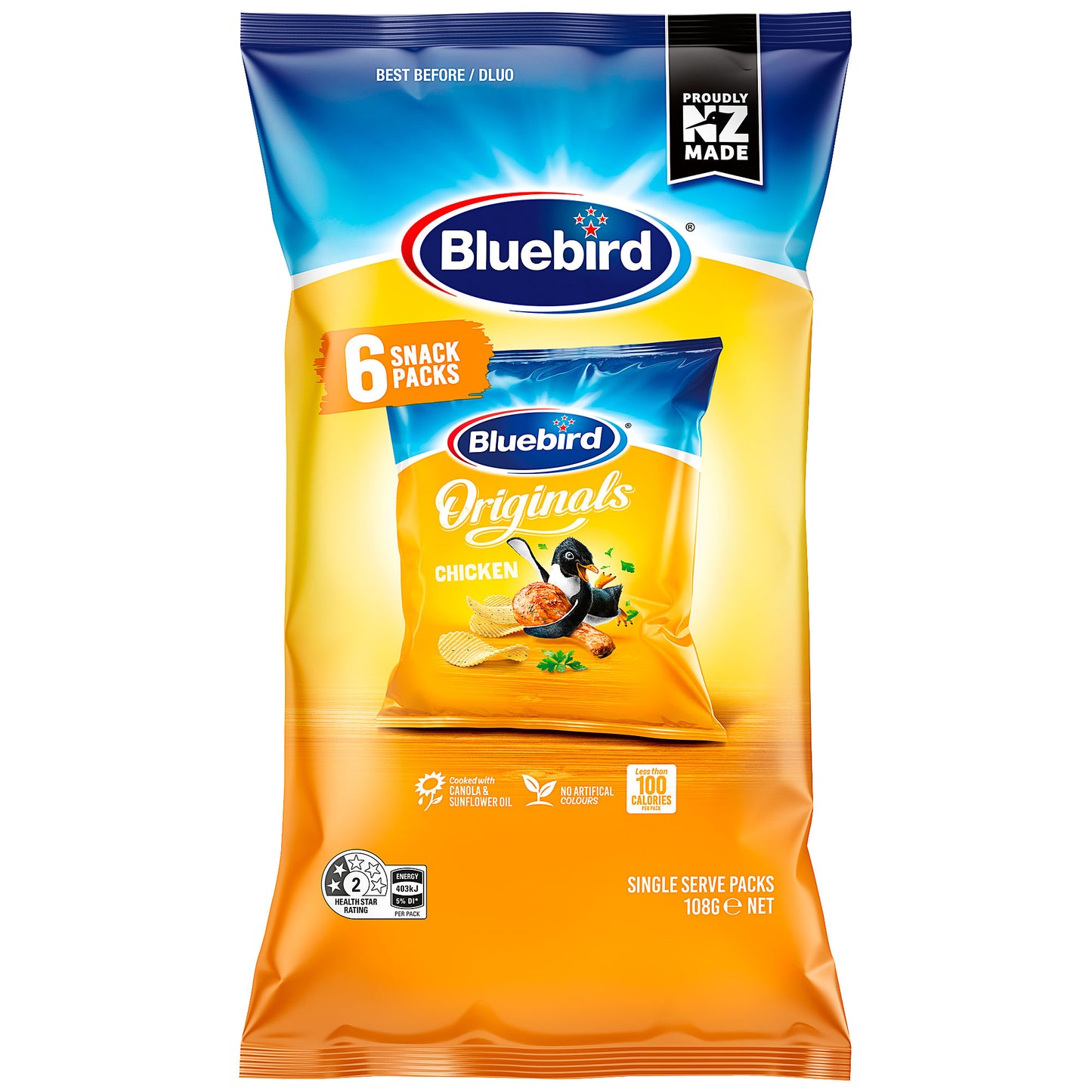 Bluebird Original Chicken 108g 6pk