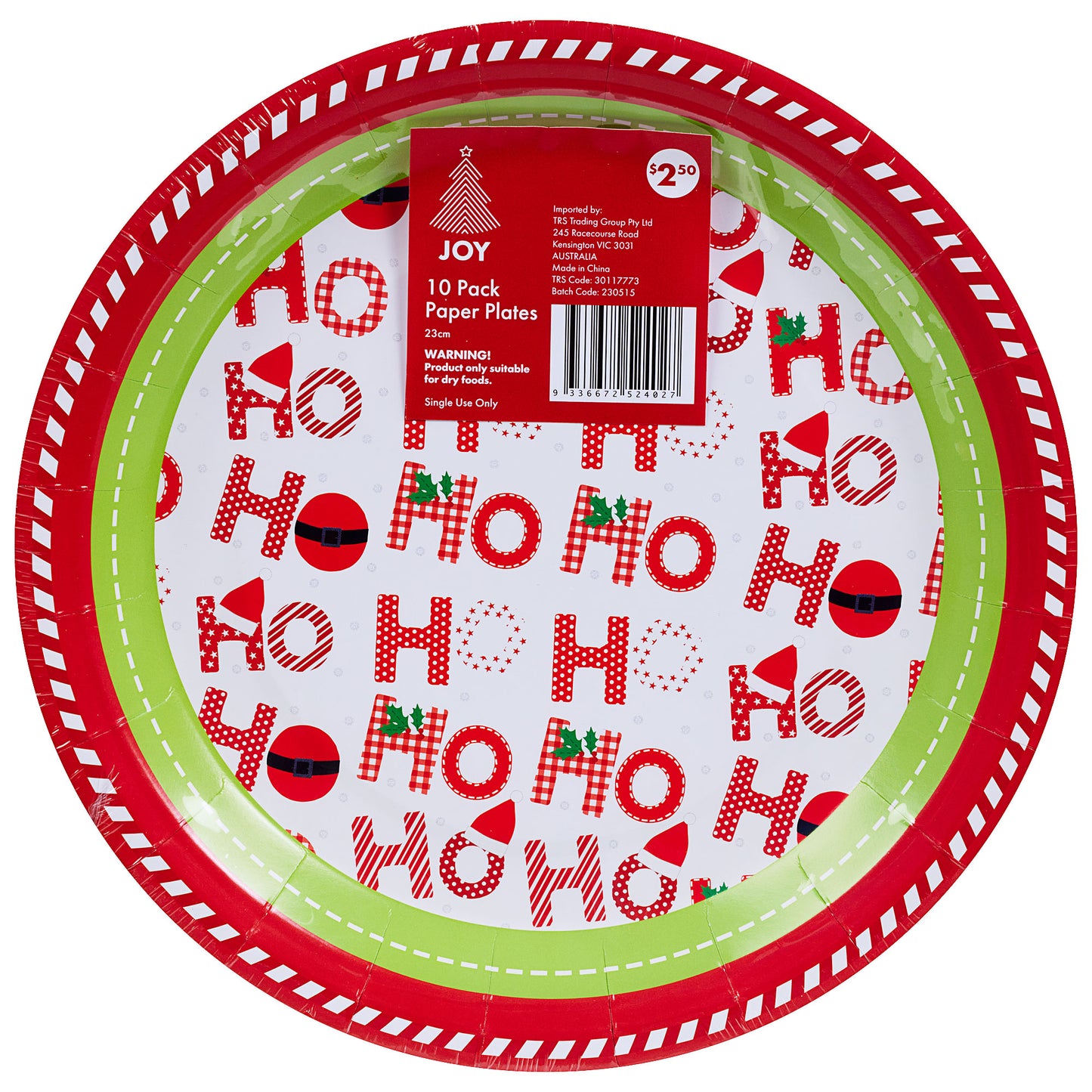 Paper Plate 'Tis The Season 23cm 10pk