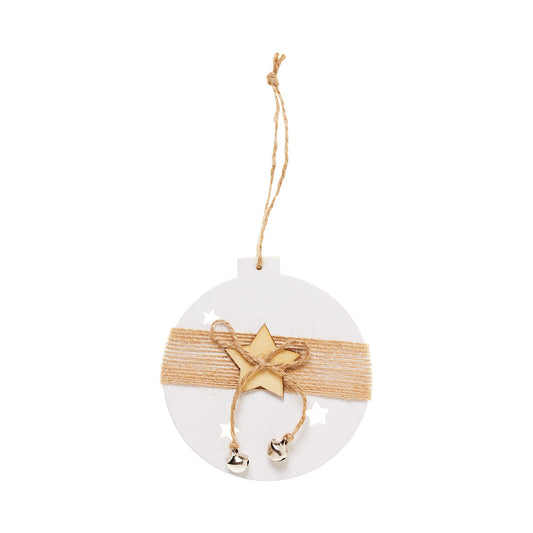 Christmas Tree Decoration Wood/Hessian Assorted