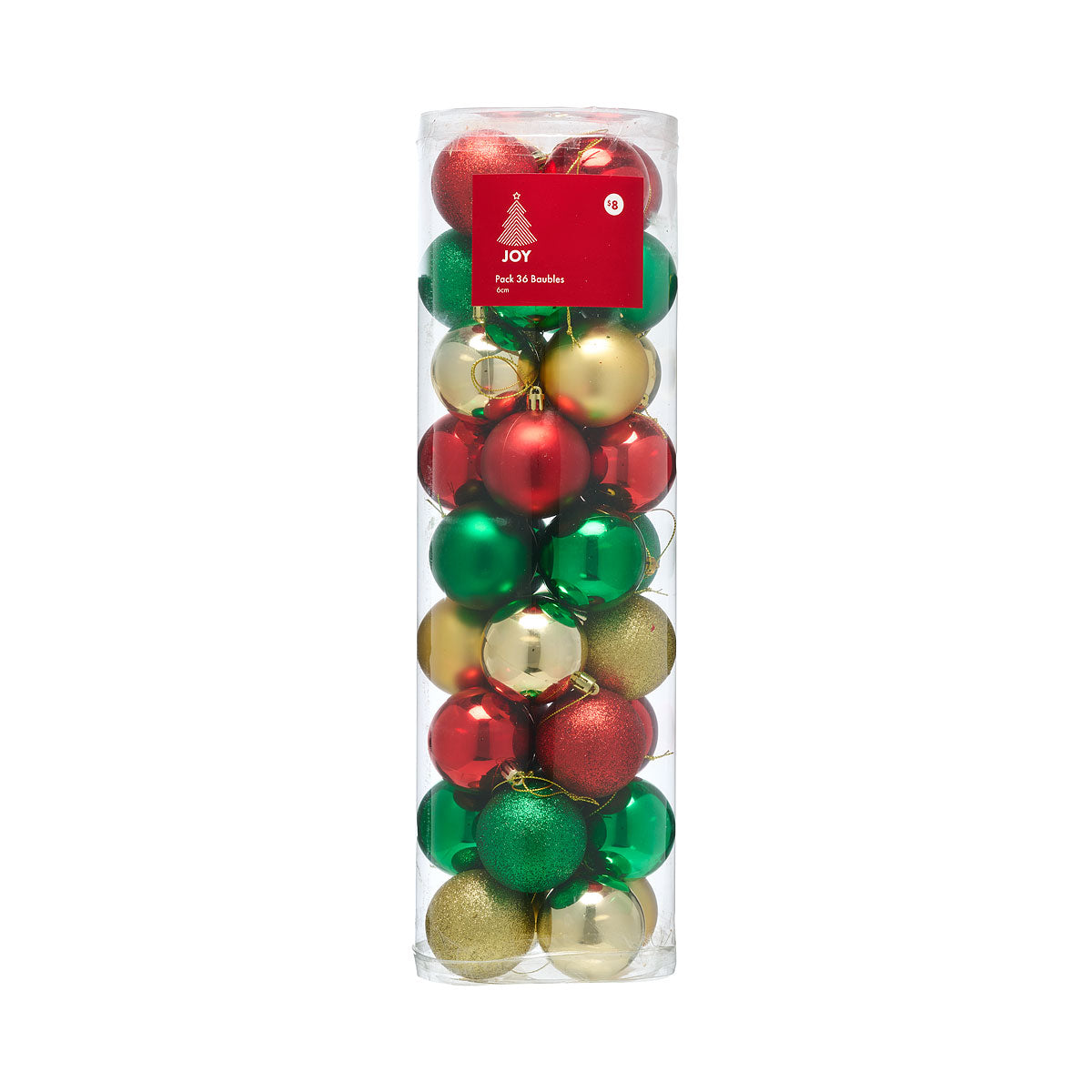 Christmas Baubles Traditional 6cm 36pk