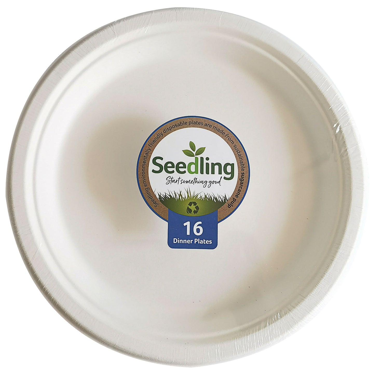 Seedling Sugarcane Round Dinner Plate 16pk