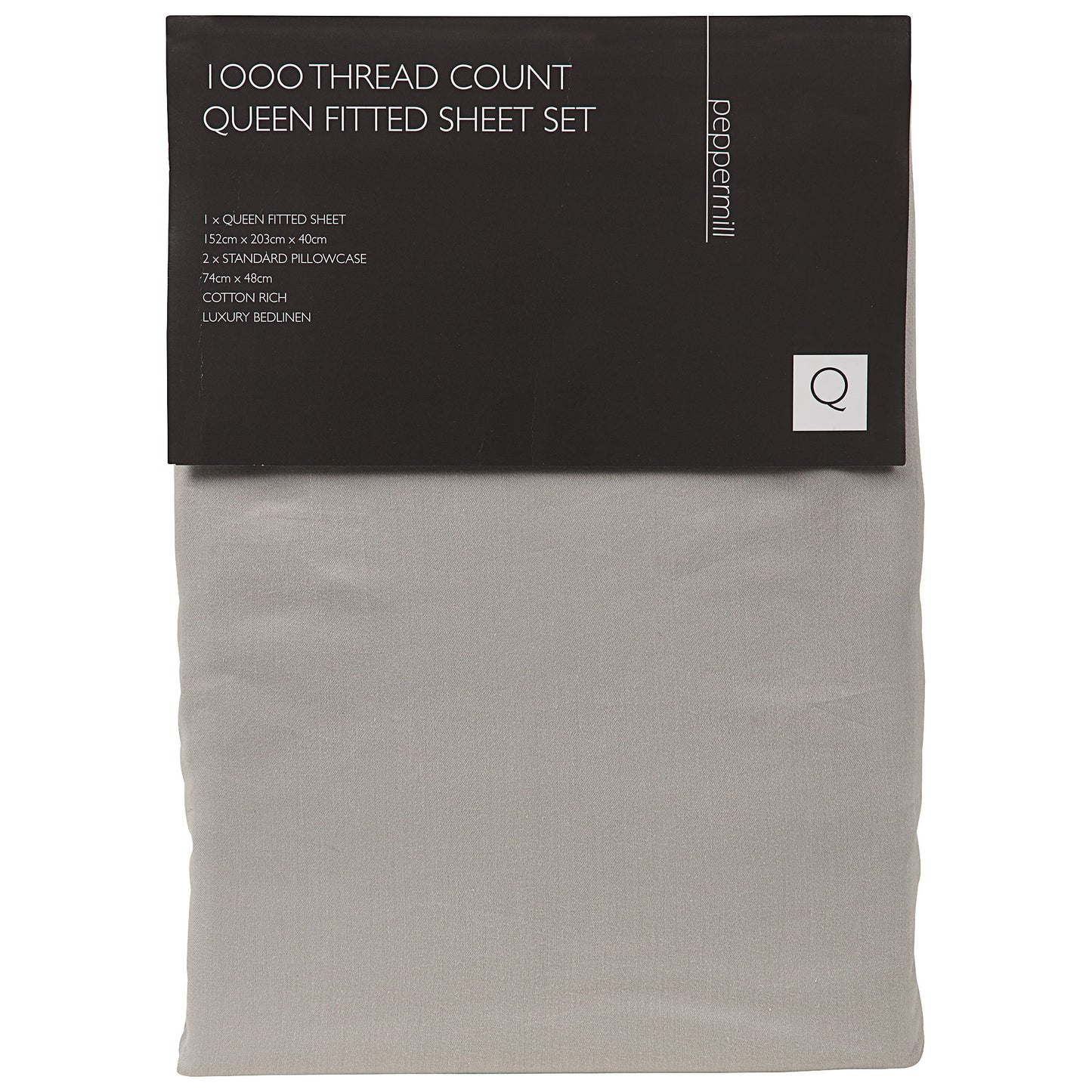 Peppermill 1000TC Fitted Sheet Set QS Assorted