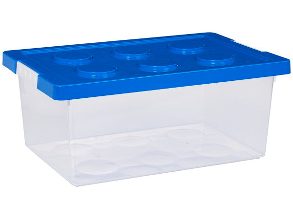 Kids' Block Lid Plastic Storage Box 20L Assorted