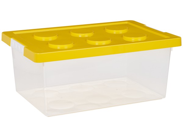 Kids' Block Lid Plastic Storage Box 20L Assorted