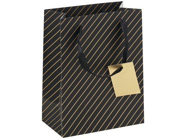 Gift Bag Foiled Stripe Medium