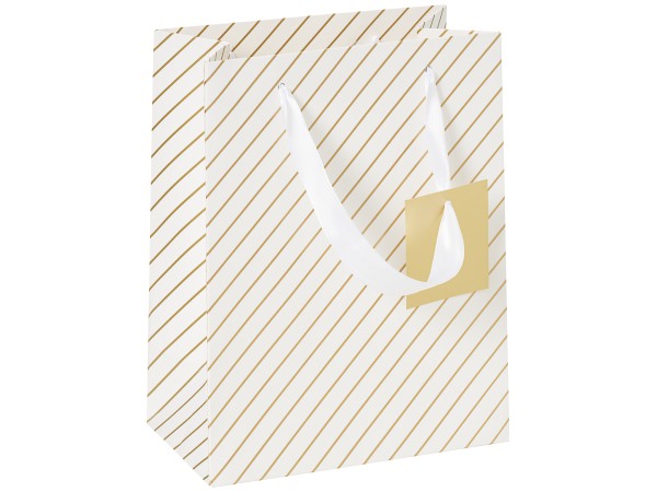 Gift Bag Foiled Stripe Medium