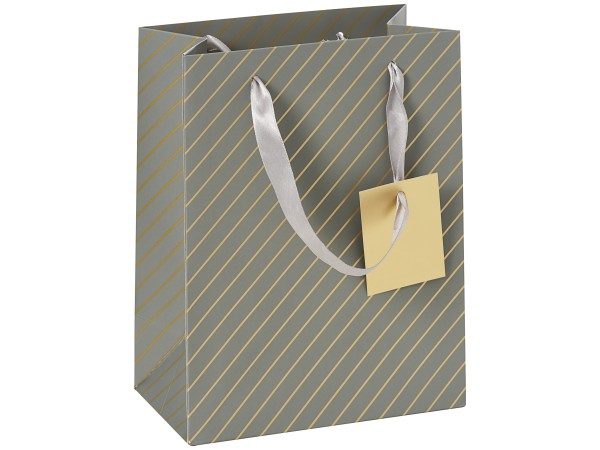 Gift Bag Foiled Stripe Medium