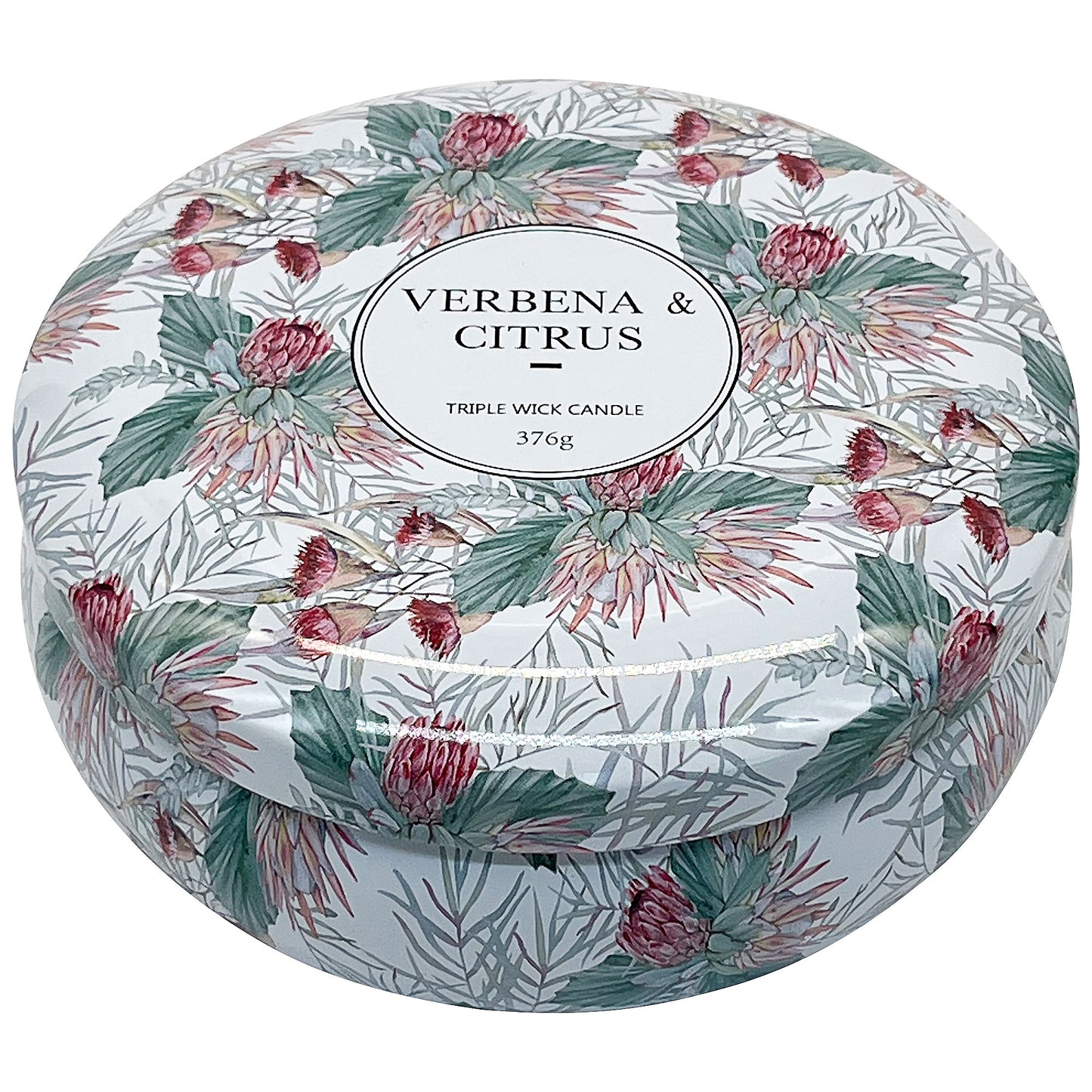 Printed Triple Wick Tin Candle Verbena & Citrus